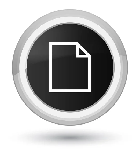 Ícone de página em branco botão redondo preto primo — Fotografia de Stock