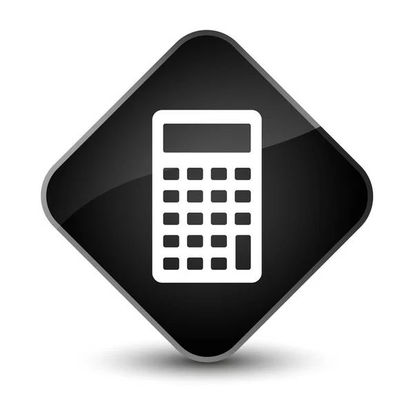 Calculator icon elegant black diamond button — Stock Photo, Image