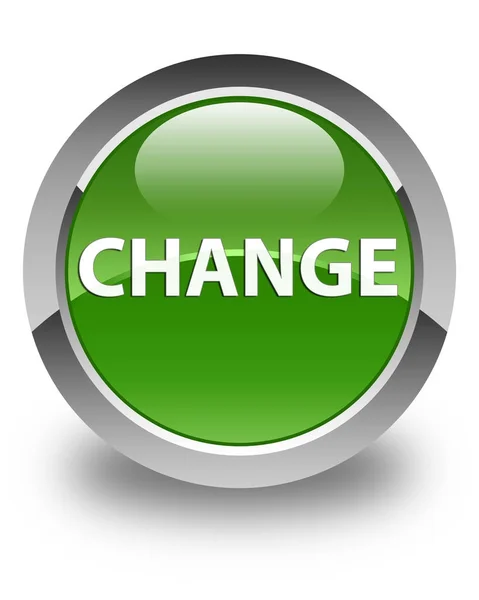 Change glossy soft green round button — Stock Photo, Image