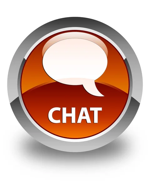 Chat glossy brown round button — Stock Photo, Image