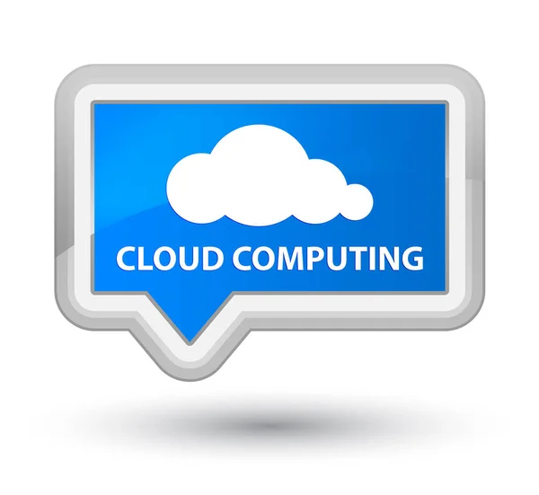 Cloud computing primo cyan pulsante banner blu — Foto Stock