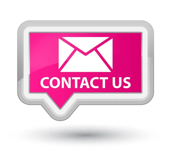 Kontakt (e-mail ikona) premiera różowy transparent przycisk — Zdjęcie stockowe