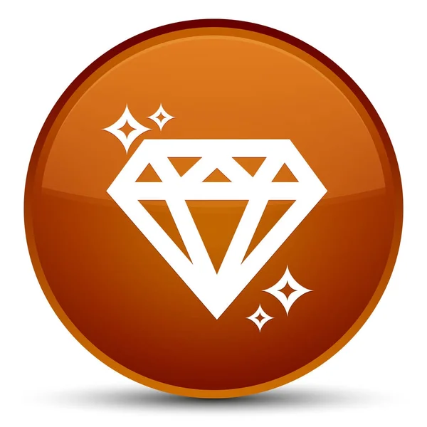 Diamante icono especial marrón botón redondo —  Fotos de Stock