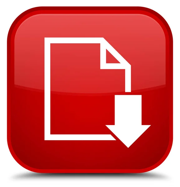 다운로드 문서 아이콘 특별 한 빨간색 사각형 버튼 — 스톡 사진