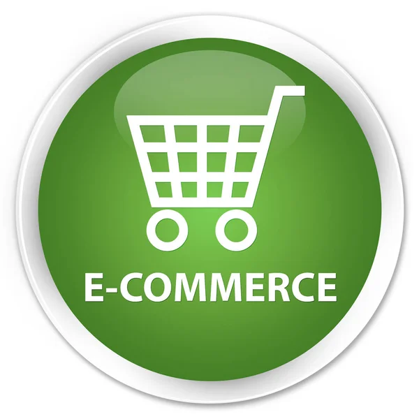 E-commerce premium měkké zelené kulaté tlačítko — Stock fotografie