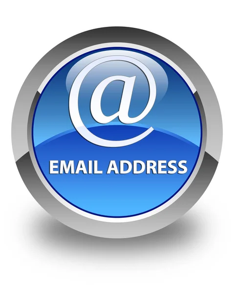 Endereço de e-mail azul brilhante botão redondo — Fotografia de Stock