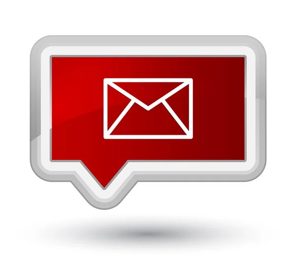Email icona primo pulsante banner rosso — Foto Stock
