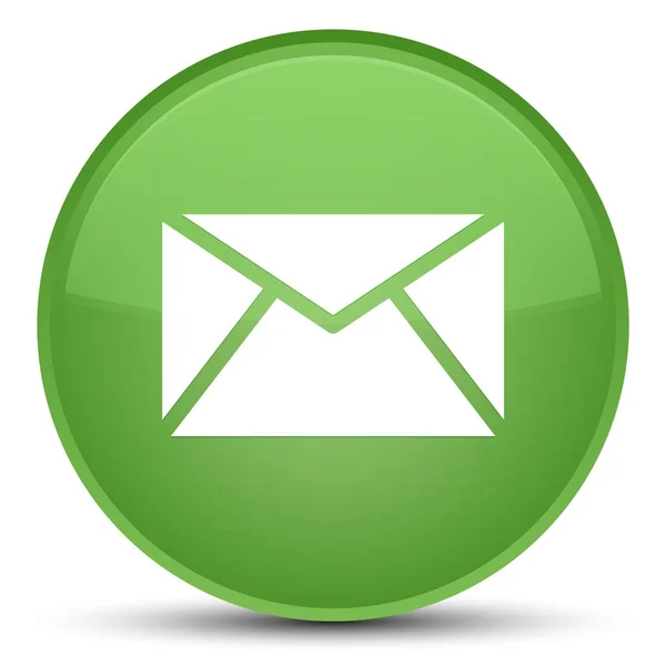 Email icona speciale morbido pulsante rotondo verde — Foto Stock