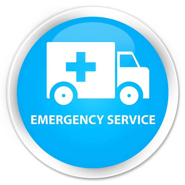 緊急時サービスのプレミアムの青緑色の青丸ボタン — ストック写真
