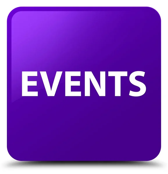 Veranstaltungen lila quadratischer Knopf — Stockfoto