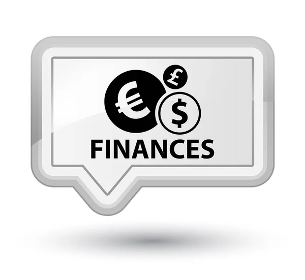 Financiën (eurosymbool) prime witte spandoek knop — Stockfoto