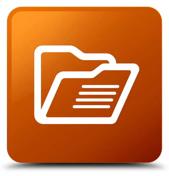 Folder icon brown square button — Stock Photo, Image