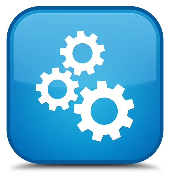 Zařízení ikonu speciální azurová modrá čtvercové tlačítko — Stock fotografie