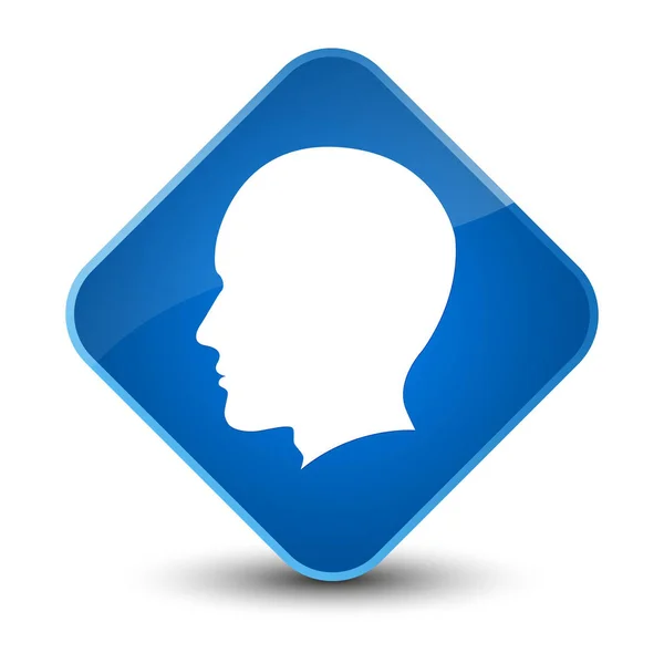 Kepala ikon wajah laki-laki elegan berlian biru tombol — Stok Foto