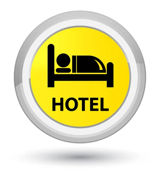 Hotel primer botón redondo amarillo —  Fotos de Stock