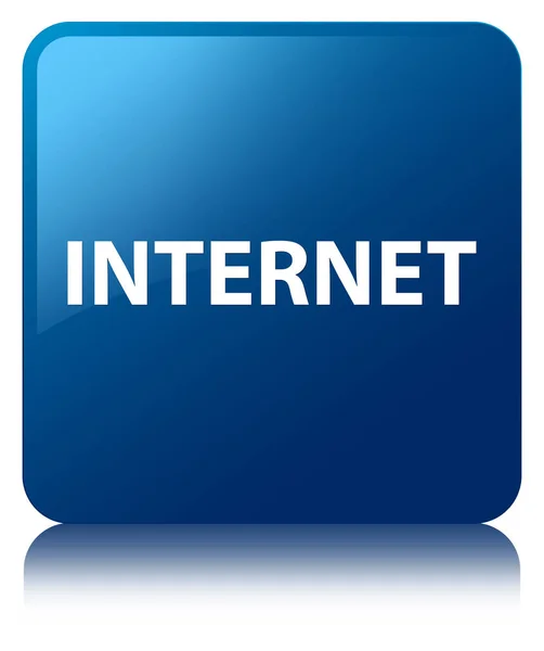 Internet botão quadrado azul — Fotografia de Stock