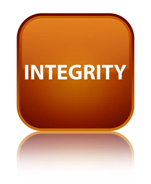 Integrity special brown square button — Stock Photo, Image