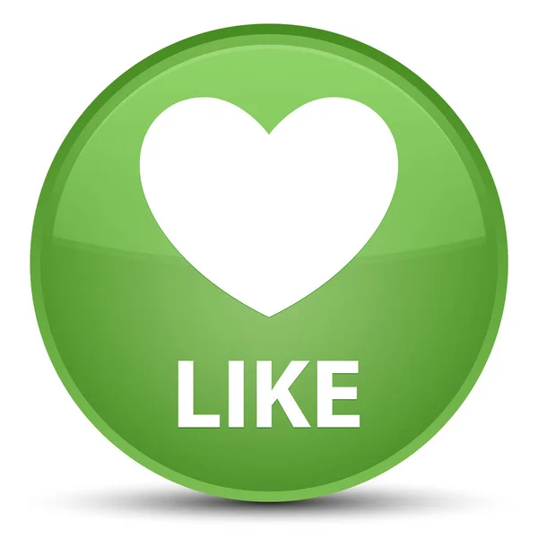 (Kalp simgesi gibi) özel yumuşak yeşil yuvarlak düğmesi — Stok fotoğraf