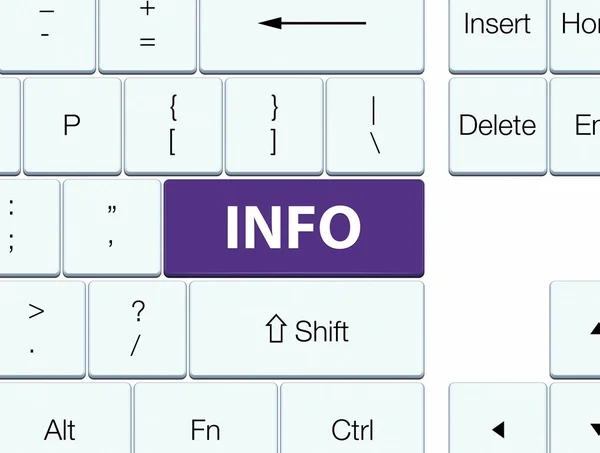 Informações botão teclado roxo — Fotografia de Stock