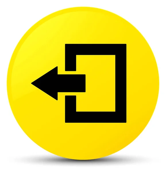 Logout icon yellow round button — Stock Photo, Image