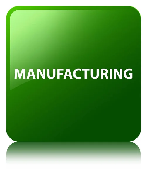 Manufacturing green square button — Stock Photo, Image