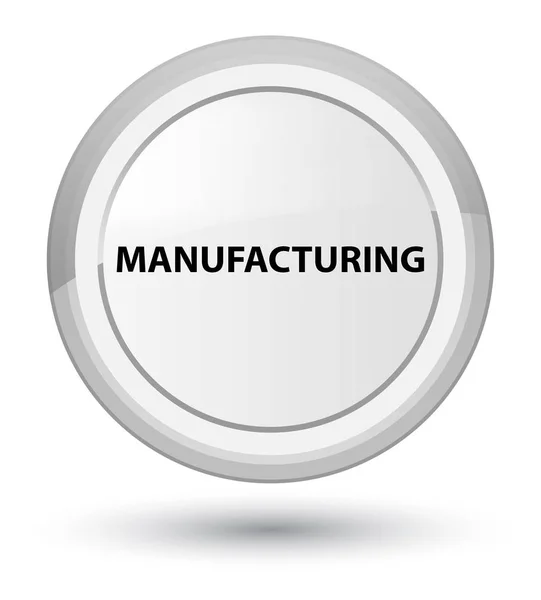 Manufacturing prime white round button — Stock Photo, Image