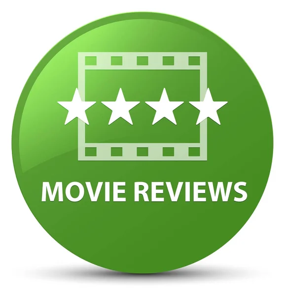 Movie reviews soft green round button — Stock Photo, Image