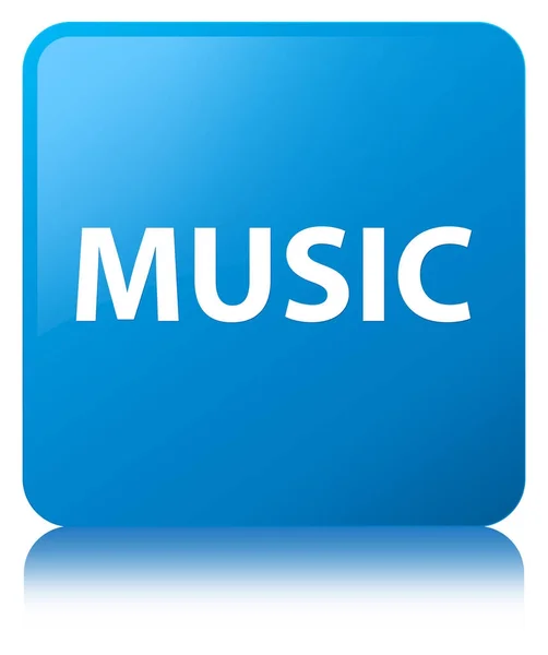 Música botão quadrado azul ciano — Fotografia de Stock