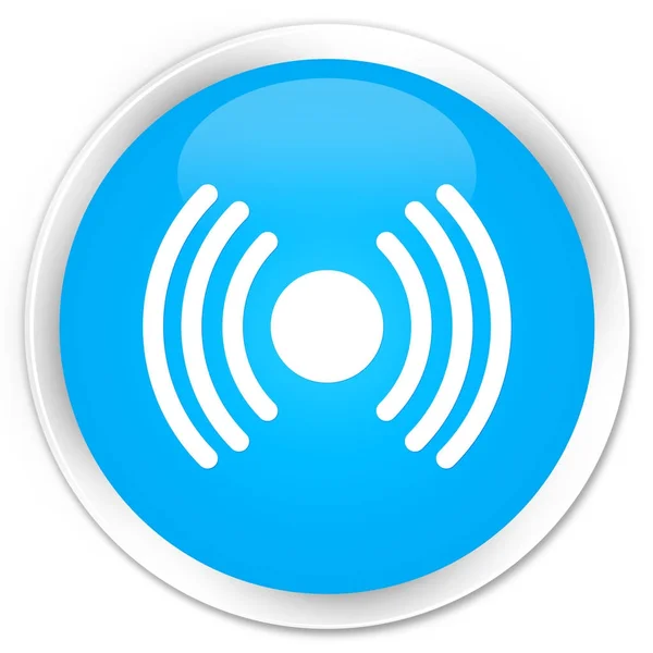 Network signal icon premium cyan blue round button