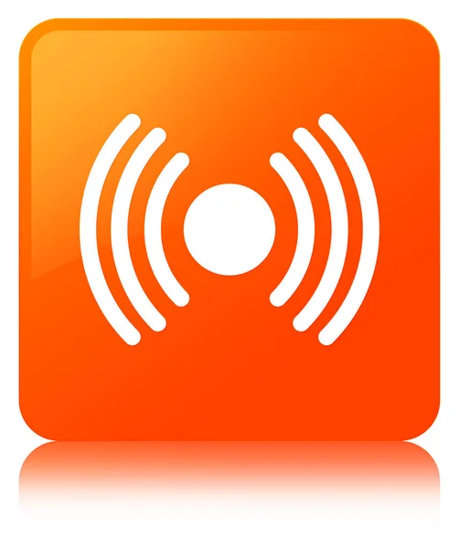 Network signal icon orange square button