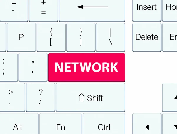 Nätverksknappen rosa tangentbord — Stockfoto