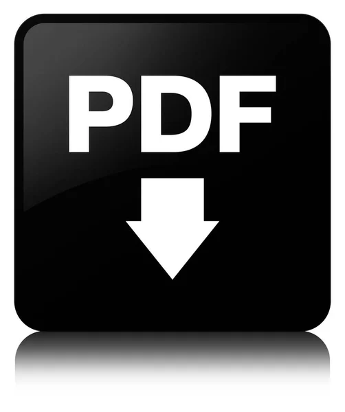 PDF download ikony czarny kwadratowy przycisk — Zdjęcie stockowe