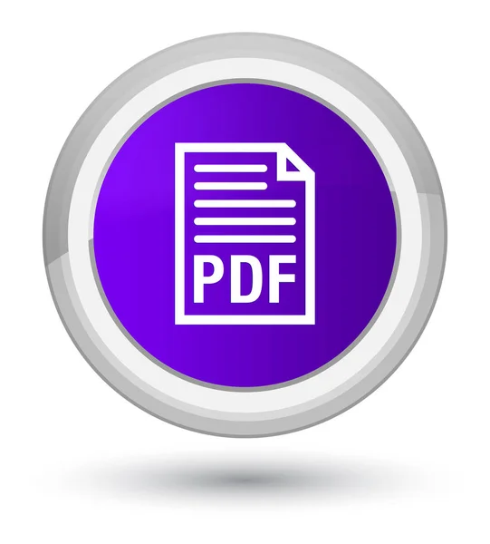 PDF icono del documento primer botón redondo púrpura — Foto de Stock