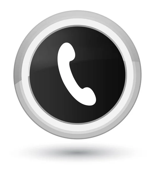 Phone icon prime black round button — Stock Photo, Image