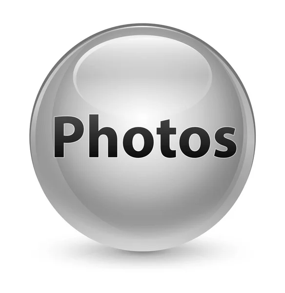 Photos glassy white round button — Stock Photo, Image