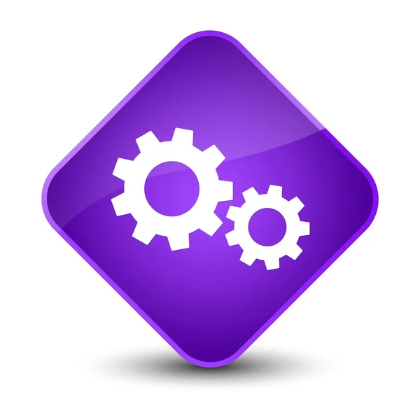 进程图标优雅的紫色菱形按钮 — 图库照片