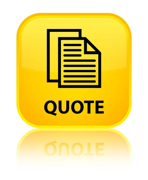 Citation (icône des pages de document) bouton carré jaune spécial — Photo