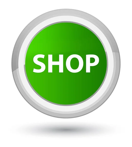 Shop prime grüner runder Knopf — Stockfoto