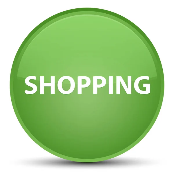 Shopping special soft green round button — Stock Photo, Image