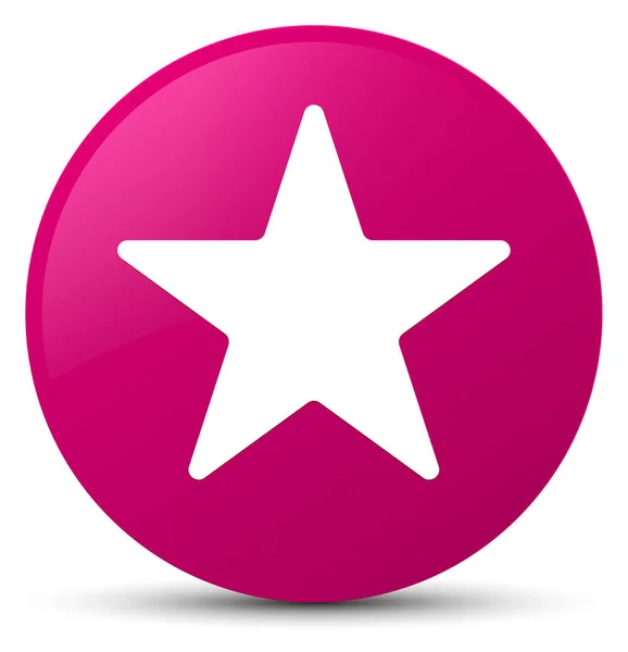 Star icon pink round button — Stock Photo, Image