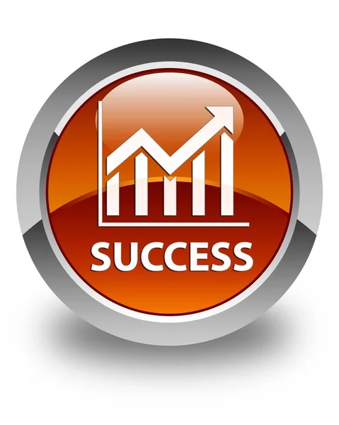 Úspěch (statistika ikona) lesklé hnědé kulaté tlačítko — Stock fotografie