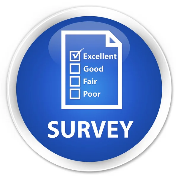 Survey (questionnaire icon) premium blue round button