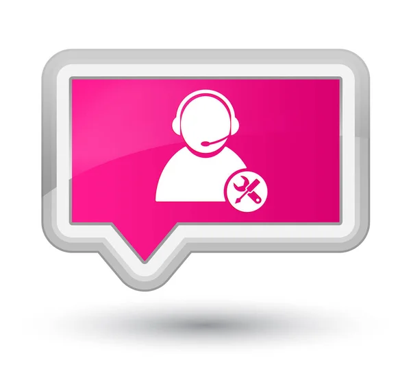 Tech support ikon elsődleges rózsaszín banner gomb — Stock Fotó