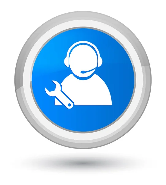 Tech support icon prime cyan blue round button — Stock Photo, Image