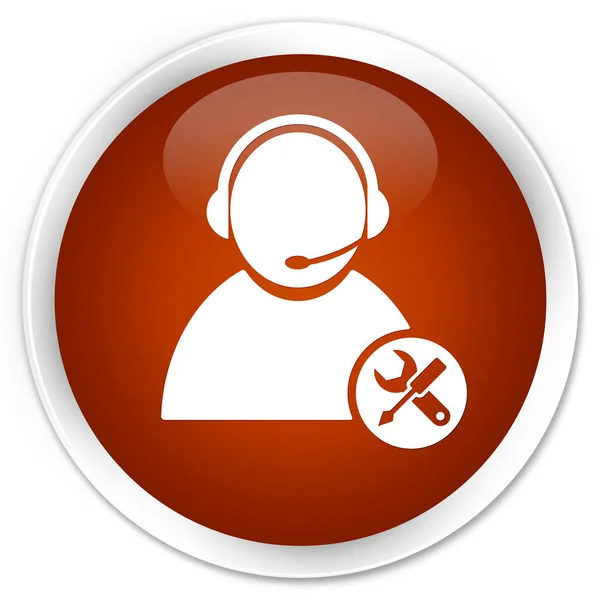 Tech support icon premium brown round button