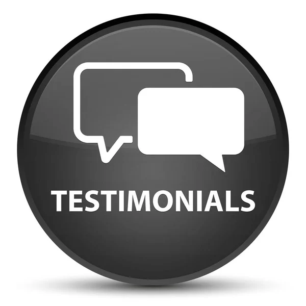 Testimonials special black round button — Stock Photo, Image