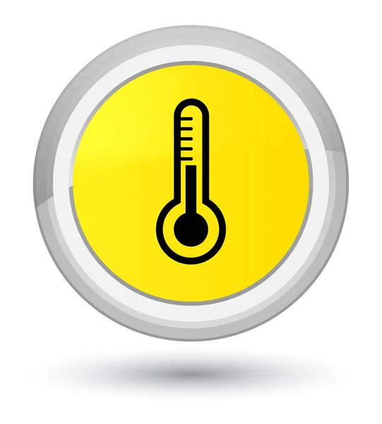 Icono del termómetro botón redondo amarillo primo —  Fotos de Stock