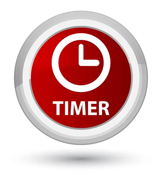 Timer Prime roter runder Knopf — Stockfoto