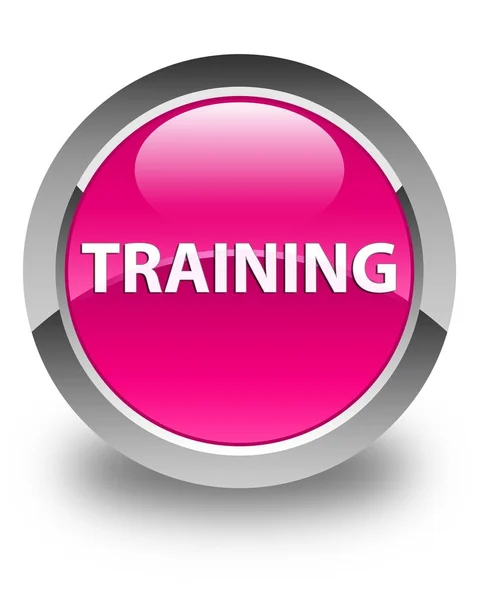 Training glossy pink round button — Stock Photo, Image