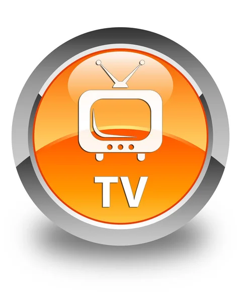 TV: glanzend oranje ronde knop — Stockfoto